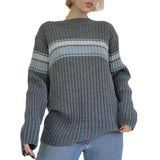 Striped Ribbed Downtown Sweater-Outfit