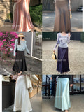 Fongt Xixi 2025 Spring New Temperament High-Waisted Half-Body Skirt Heavy Imitation Acetic Acid-Bated Ass Skirt Women 85108