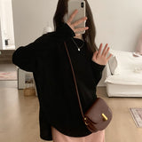 Shirt Mask Long-Sleeved T-Shirt Women's Summer Thin Loose Irregular Fork Bottom Air-Conditioning