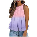 Print Round Neck Halter Sexy Sleeveless