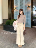 Fongt Xixi 13 Line 2025 Autumn White Standard Korean Version Of The Denim High-Waisted Straight-Legged Trousers 5038