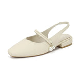 Fongt 2024 Summer Baotou Sandals With Pearl French Heel Mary Jane Women's