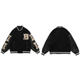 Varsity Lettering Embroidery Jacket-Outfit