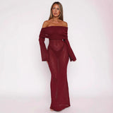 Fongt Summer New Solid Fashion Word Long Dress Dress Dress Woman