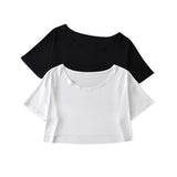 Trend Women's Wear Summer New Round-Neck Half-Sleeved T-Shirt Style Short Navel Blouse-Outfit