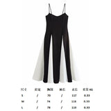 Fongt Low Breast Hanging Long Dress Spring 2025 Splicing Party Sexy Banquet