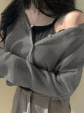 vintage cardigan with V neck and button