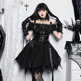 Autumn New Women's Wear Dark Style Elegant Slim Texture Fabric Shoulder Dress Women-Outfit
