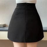 Black Side Split Rhinestone Fringe Mini Skirt-Outfit