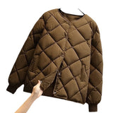 Korean Small Light Down Cotton Jacket Female Light Short Loose 2024 New Version Of Korean Baseball Jacket Female-Outfit