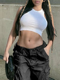 Vintage Multi Pocket Patched Cargo Jeans-Outfit