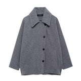 Fongt Burst Women's Wool-Blend Short-Term Loose Coat