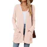 Fall / Winter 2024 Women's Knit Pocket Long Sleeve Casual Cardigan Coat-Outfit