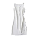 Spring New Style Spice Girl Style Shoulder Pleated Solid Color Dress Sexy Suspender Hip Skirt Woman-Outfit