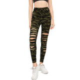 Skinny Camouflage Printed Ripped Stretch