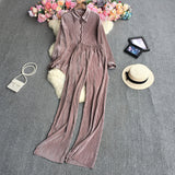 Net Color Folded Shirt + Trousers-Outfit