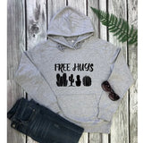 Women Long Sleeve Tumblr Introvert Hooded Sweatshirt Cute Free Hugs Cactus Hoody Sarcastic Jumper Hugger Pullovers
