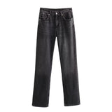 Fongt Long Leisure New Autumn 2025 Wide-Legged Jeans Women's Clothing