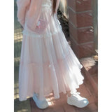 Girl Bow High Waist Slimming Large Skirt-Outfit