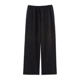 Fongt Women's ZA Hanging Neck Collar Minimalist Asymmetrical Top With Trousers Set