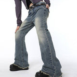 Back Star Patchwork Flare Jeans-Outfit