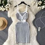 Fongt Beach Bump Summer Striped Slings New Slim-Skinny Sleeveless
