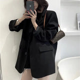 Fongt Spring And Autumn Black Small Suit Jacket Female Korean Version Of The British Wind Web Red Design Sense Of Women's Suit Women's Temperament-Outfit