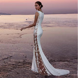 Dress Lace Stitching Extra Long Holiday