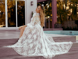 Fongt Women's Wave Lace Lace Loose Sunscreen Beach Cardigan Dress Vacation Swimsuit