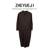 Fongt Women's Clothing 2025 Three House Style New Women's Long-Sleeved Wind Coat Business And Leisure Autumn Hand Folding Top