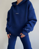 Fongt 2025 New Casual Plus Velvet Long-Sleeved Hooded Hooded Trousers Set For Women