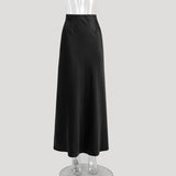 Skirt Spring 2024 Satin Face Ding Long High Purse Hip Drag Fishtail Skirt-Outfit