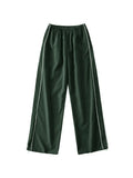 Piping Detail Wide Leg Track Pants-Outfit