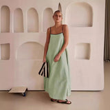Fongt Bump Cotton Leprosy Sling Dress 2025 Spring And Summer New