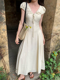 Fongt Special Price Does Not Return] Xiu Xixi Summer New Pure Desire High-Waisted Tie With Short-Sleeved Dress Dress Women 88258