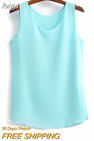 Korean Fashion Blouses Women White O-Neck Sleeveless Chiffon Vest Woman Tops Female Shirts 3XL Basic Solid Women
