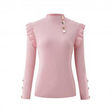 Sleeve Knitwear Rib Ruffle