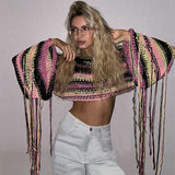 Fongt Autumn And Winter Explosion Of Women's Rainbow Tussel Holiday Style Loose