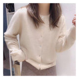 New Round-Necked Purple Sweater In Early Autumn Is Loose And Wears A Sweater Coat.-Outfit