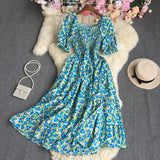 Broken Flowers Tighten Short-Sleeved Dress-Outfit