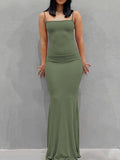 Strap Bodycon Rib Maxi Dress-Outfit