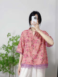 Printed Trimmed Short-Sleeved Shirt-Outfit