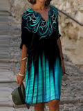 Elegant Floral Print Dress 703-0-Outfit