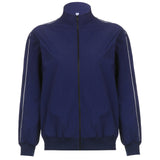 90s Contrast Piping Zip Up Jacket-Outfit