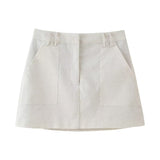 Fongt For Women's Clothing INS Burst Round-Neck Buckle Buckle Cotton Vest + Short Skirt