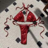 2024 New Sexy Bright Pearl T-Dip Bikini Swimsuit