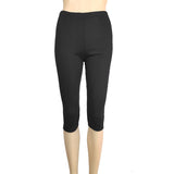 Elastic Cropped Black And White Thin