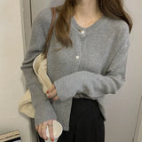 Fashion Pitaya Color Ribbed Knitted Cardigan Women Autumn Long Sleeve Basic Cropped Sweaters Casual Tops Sueters De