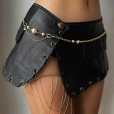 Grunge Faux Leather Mini