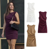 Fongt Autumn Fashion Single Three-Color Knitted Folding Dress Women's Dress B88772